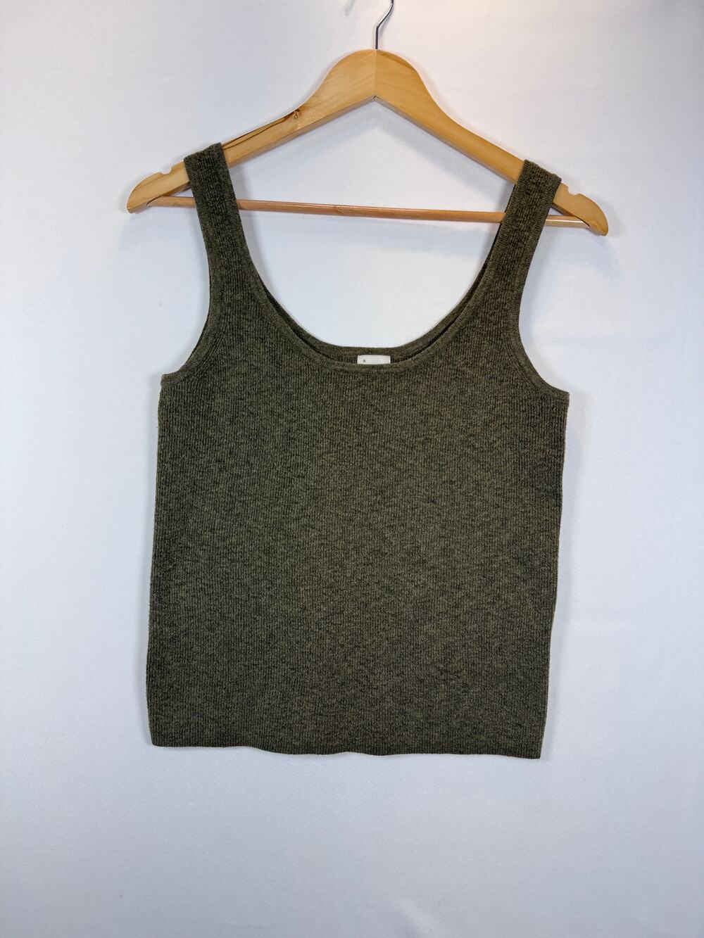 a new day Olive Green Sweater Tank Top Womens M Knit Sleeveless Earthy